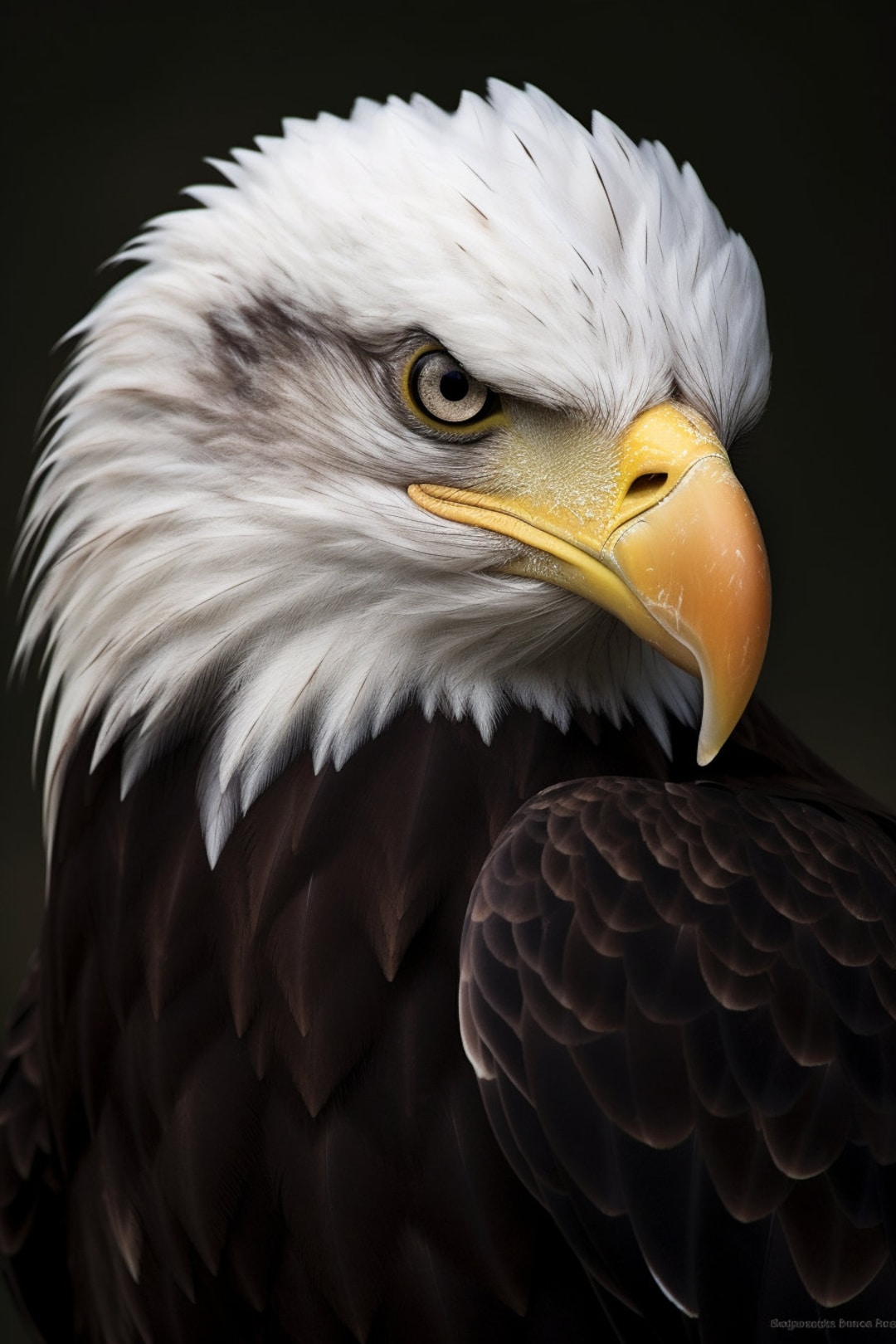 Portrait of a Bald Eagle, National Emblem of America. Menacing Staring Eagle Etsy