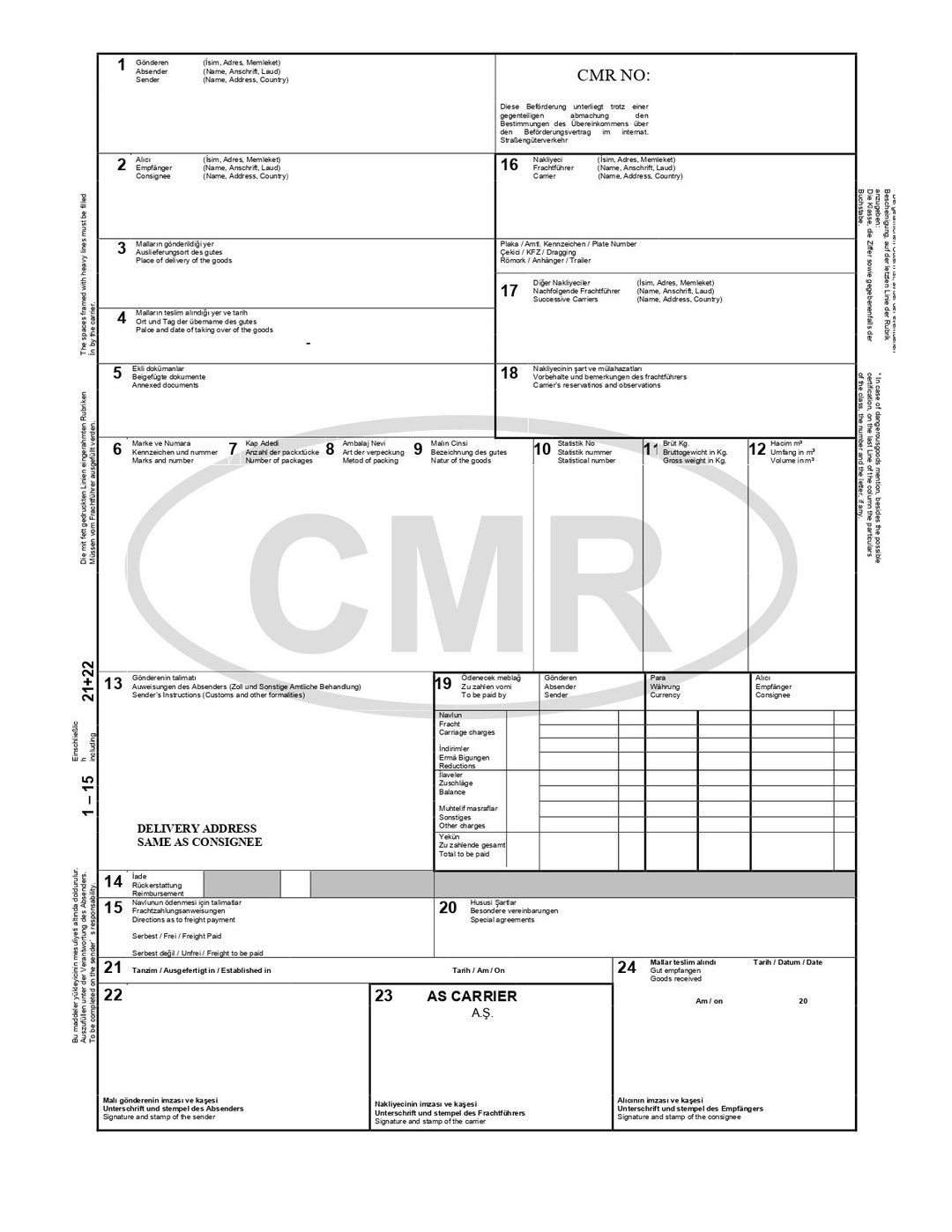 CMR Document Template for International Logistics Etsy CMR Document Template for International Logistics Etsy