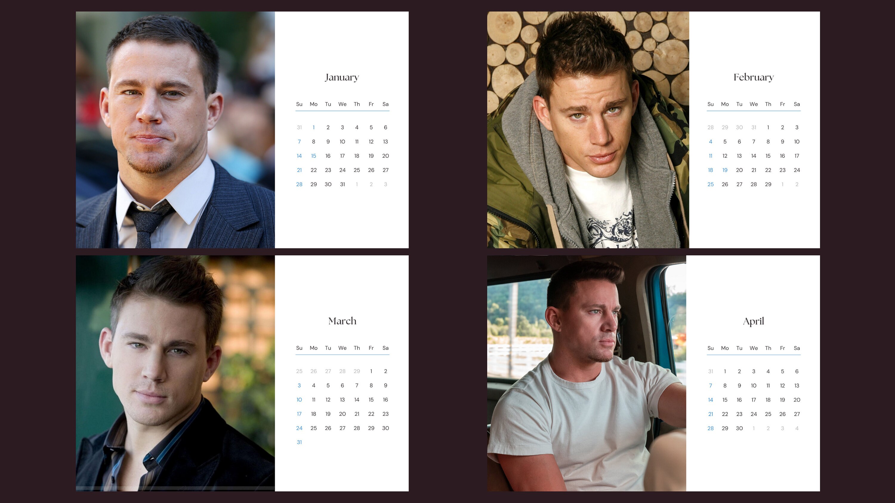 Channing Tatum 2024 Calendar Etsy
