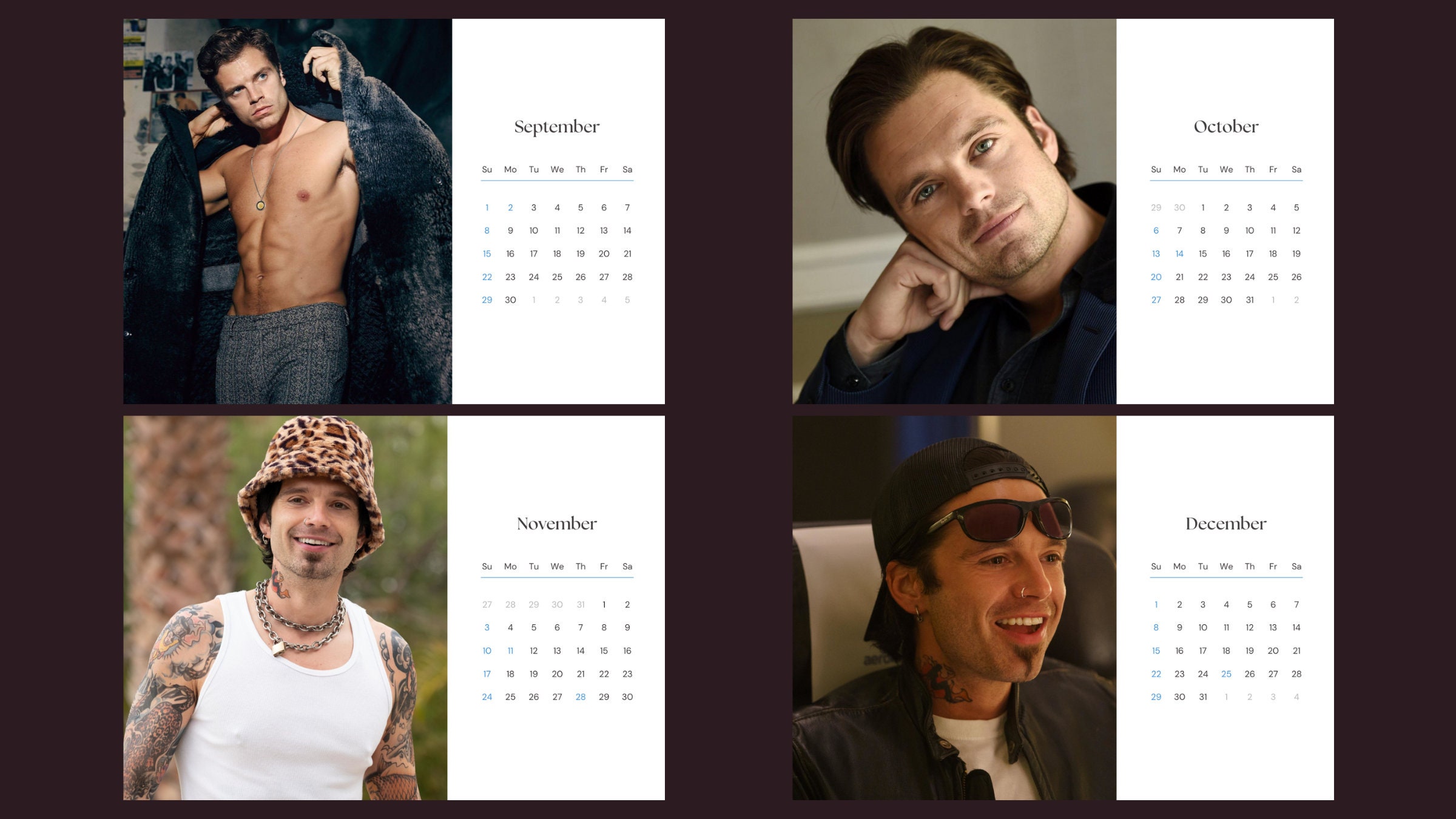 Sebastian Stan 2024 Calendar Etsy Sebastian Stan 2024 Calendar Etsy