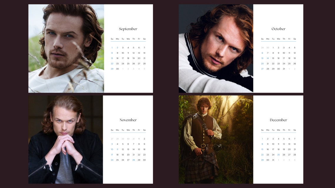 Sam Heughan 2024 Calendar Etsy UK