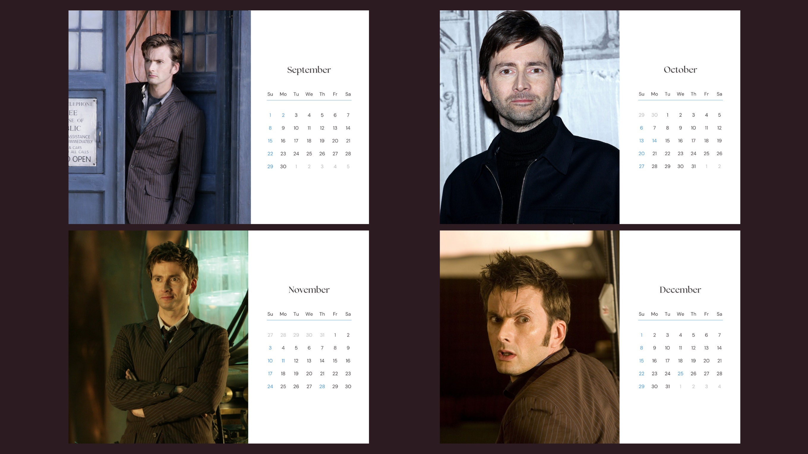 David Tennant 2024 Calendar Etsy