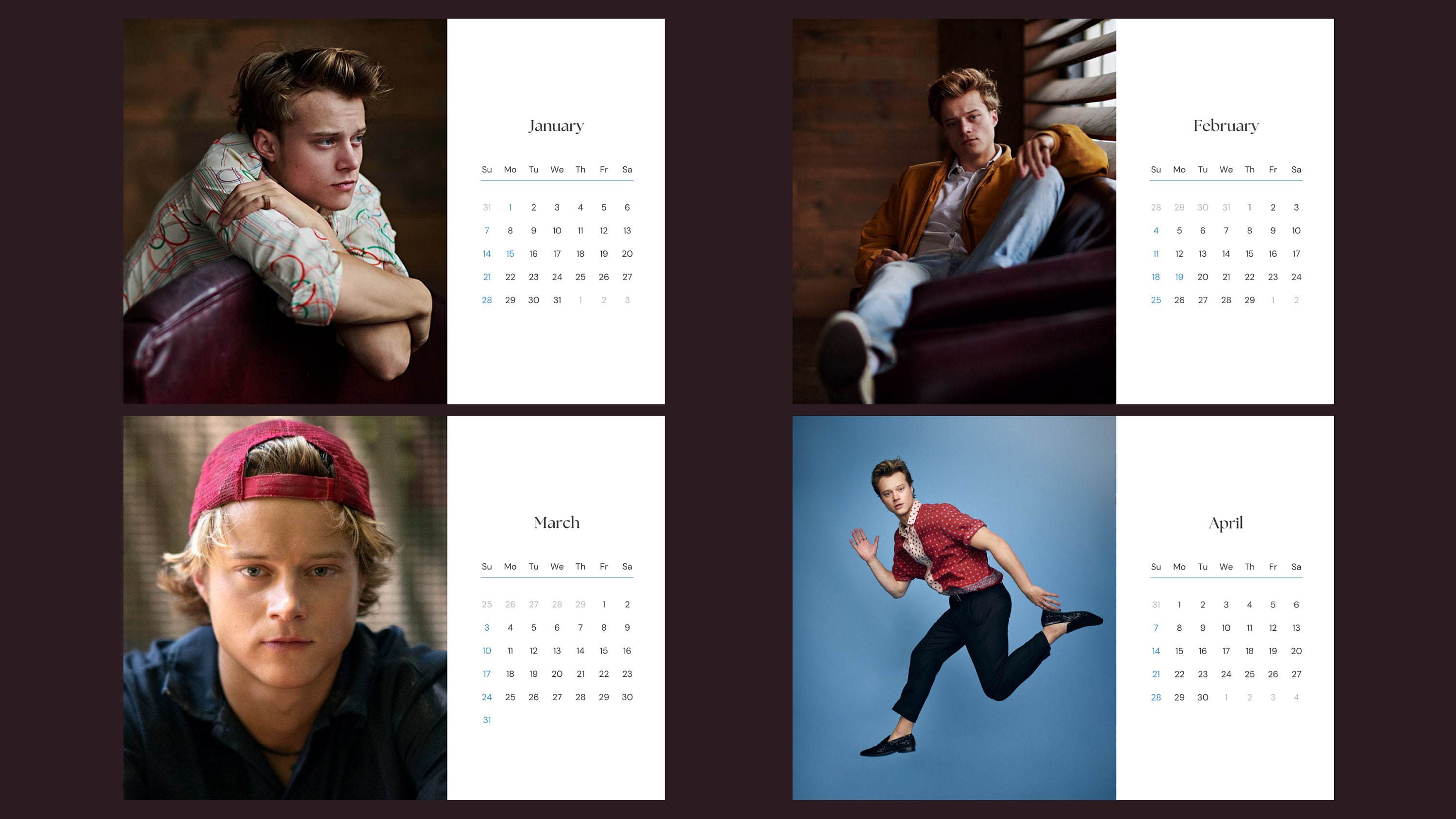 Rudy Pankow 2024 Calendar Etsy