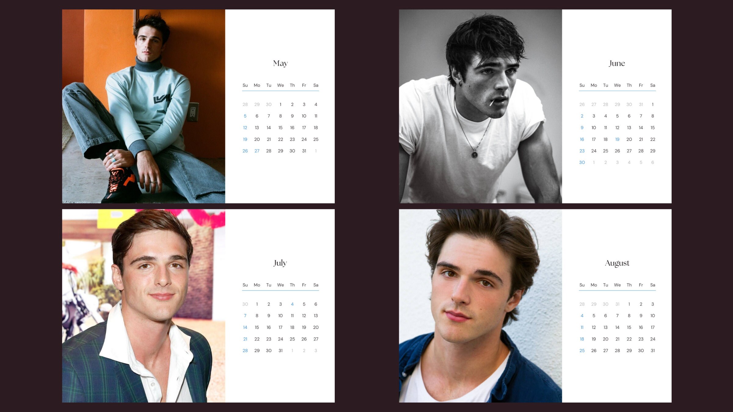Jacob Elordi 2025 Calendar Etsy