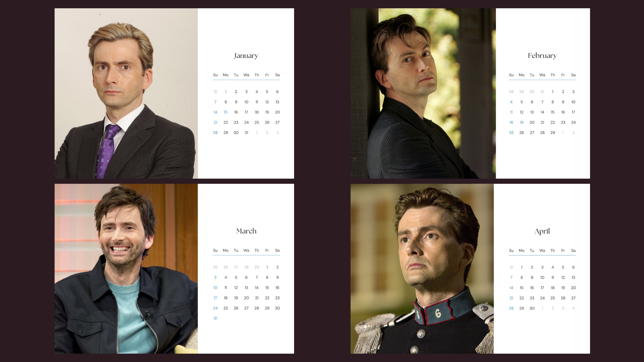 David Tennant 2024 Calendar Etsy