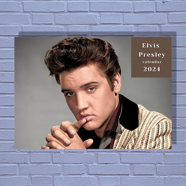 2024 Elvis Presley Wall Calendar Etsy