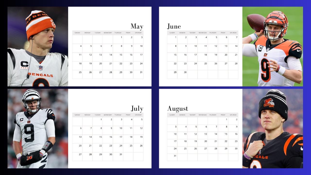 Joe Burrow 2025 Calendar Etsy