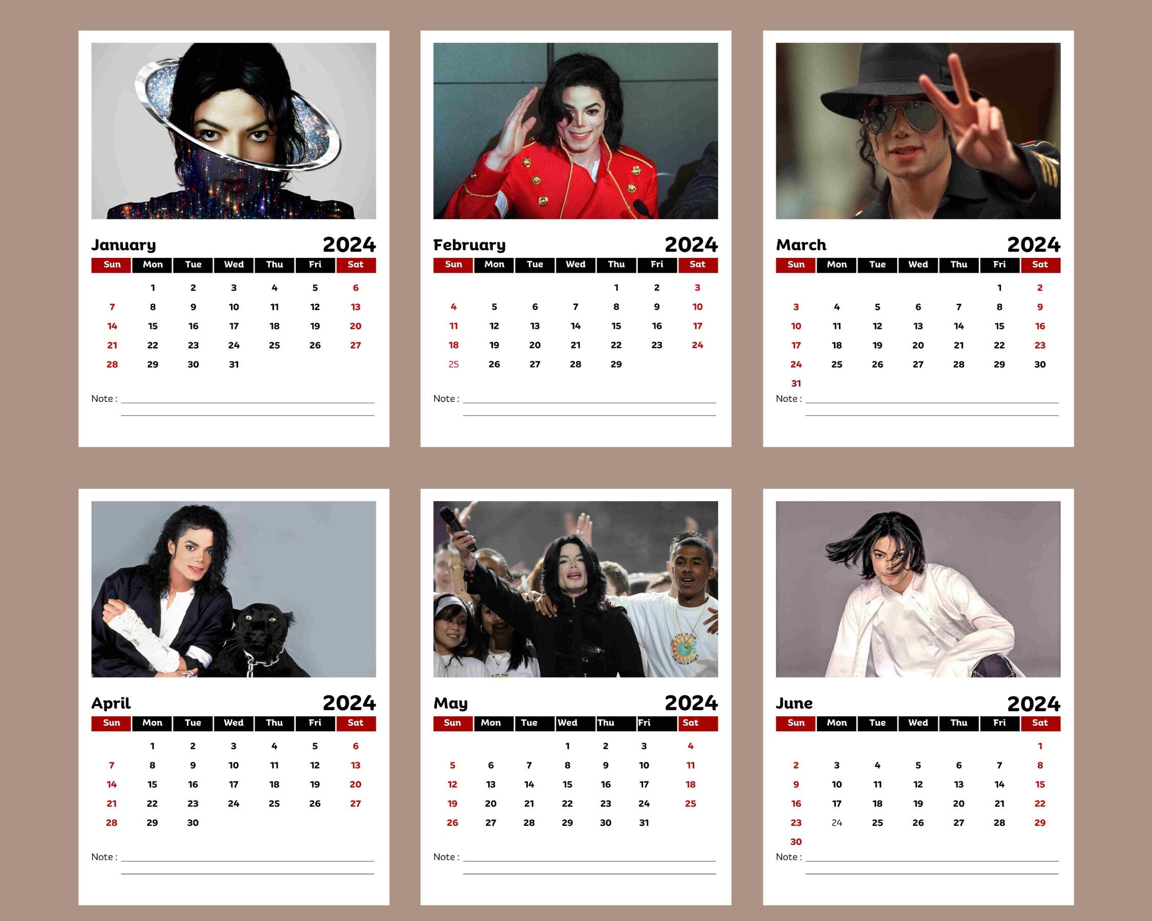 Michael Jackson 2024 Calendar sold by CoAuthor StepByStep SKU