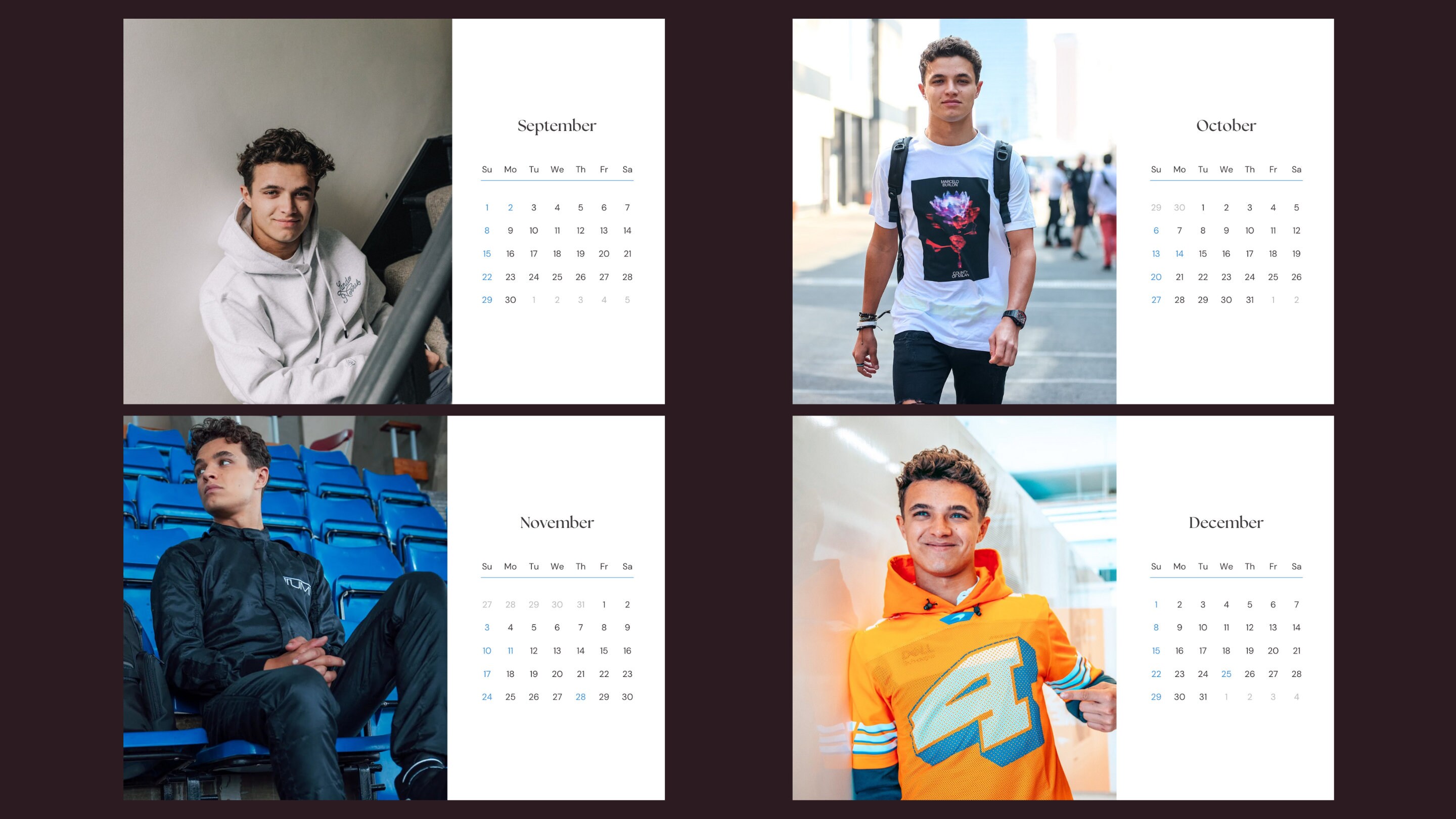 Lando Norris 2024 Calendar Etsy