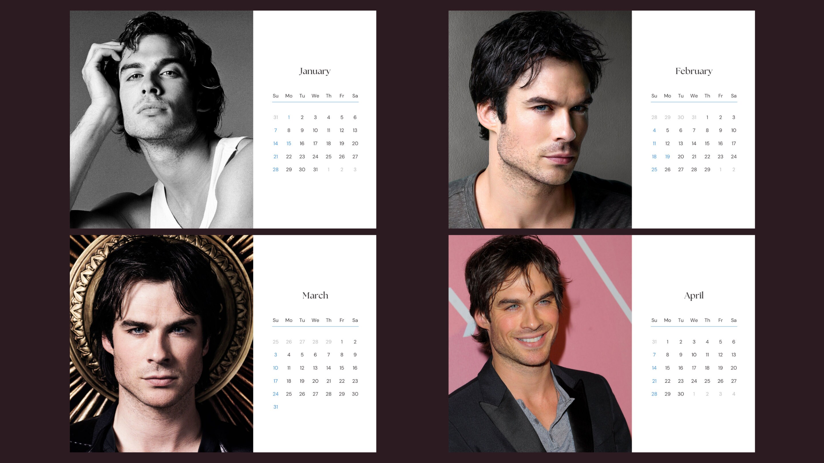 Ian Somerhalder 2024 Calendar (Instant Download) Etsy