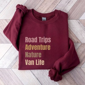Van Life Sweatshirt Van Life Gifts Campervan Sweater Vanlife Shirt Campervan Gifts Granola Girl Adventure Awaits National Park Shirt Camping