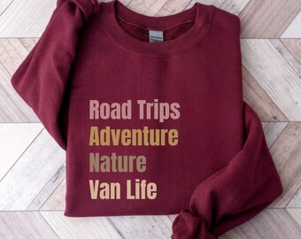 Van Life Sweatshirt Van Life Gifts Campervan Sweater Vanlife Shirt Campervan Gifts Granola Girl Adventure Awaits National Park Shirt Camping