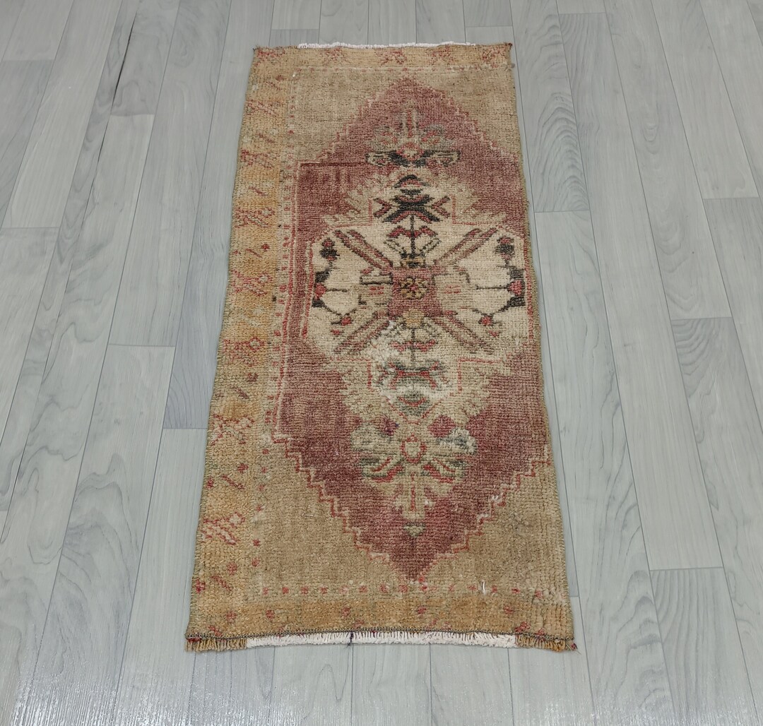 Vintage Entryway Rug Historical Rug Small Carpet Doormat Rug Mini Rug