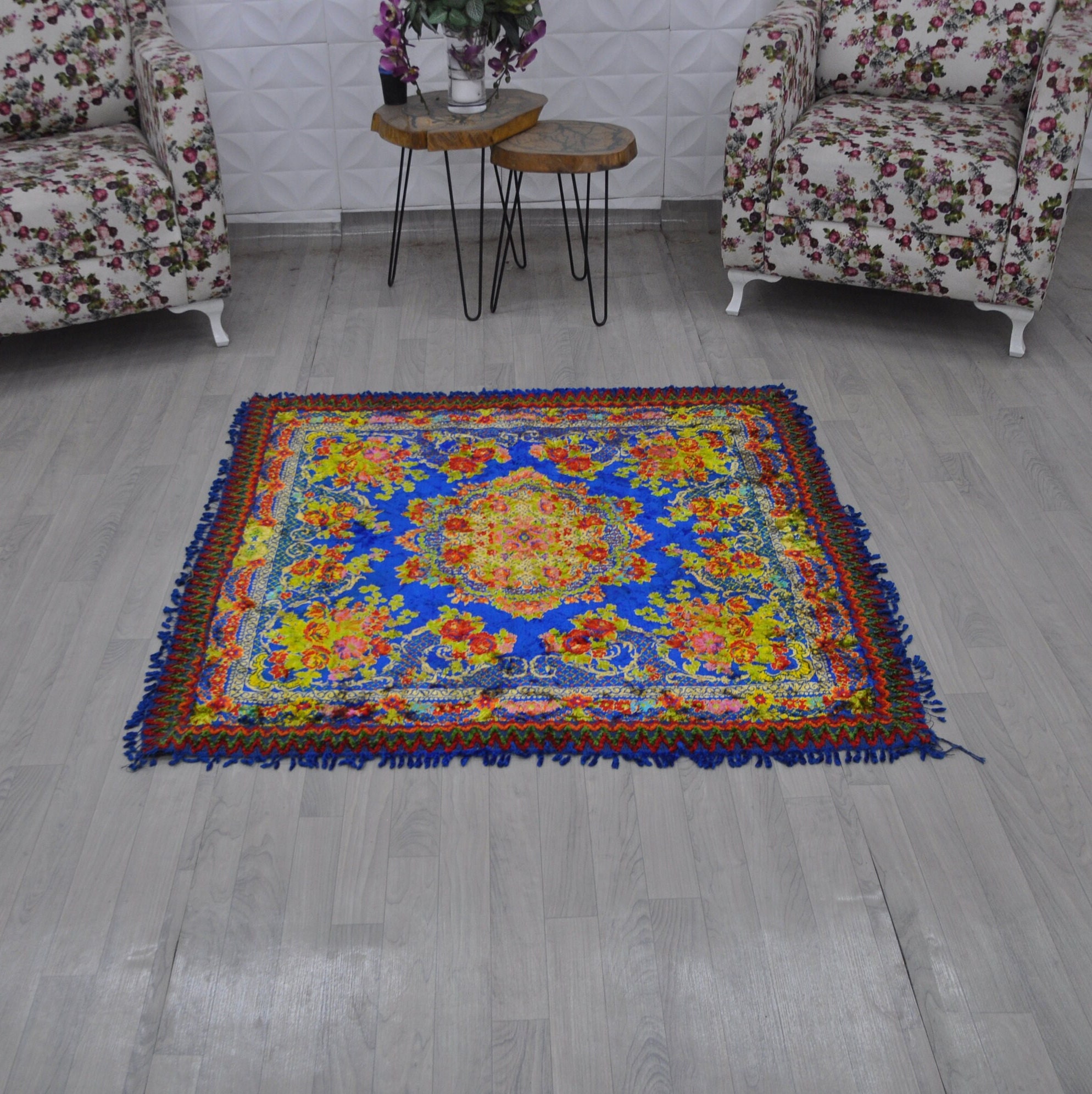 Geometric 3x4 Colorful Reversible Kilim Kelim Foyer Size Rug Flatweave  Carpet