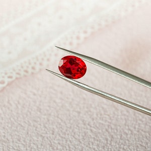 Lab Grown Oval Cut Ruby Loose Stone for Jewelry Making/ Gemstones Supplies Lab Created/ Wedding Gift for Her/  Anniversary Gift