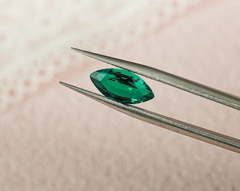 Lab Grown Marquise Cut AAA Quality Emerald Loose Stone for Jewelry Making/ Gemstones Supplies Lab Created/ Dainty Anniversary Gift
