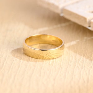 Solid Gold 5mm Plain Gold Moissanite Engagement Band, Minimalist Wedding Band, Valentine&#39;s Day/ Anniversary/ Birthday Gift For Man, Husband