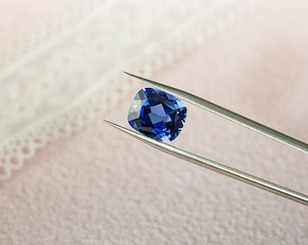Lab Grown Elongated Cushion Cut AAA Flawless Sapphire Loose Stone for Jewelry Making, Gemstones Supplies, Anniversary/ Birthday Gift For Her
