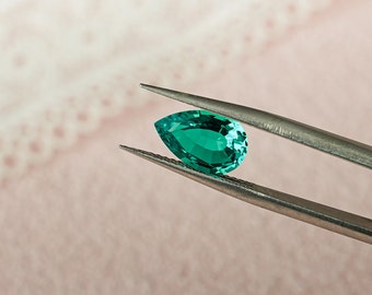 Lab Grown Pear Cut AAA Quality Emerald Loose Stone for Jewelry Making, Gemstones Supplies Lab Created,  Anniversary Gift, Tear Drop Stone