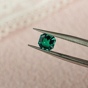 Lab Grown Emerald AAA Quality Asscher Cut Loose Stone for Jewelry Making, Gemstones Supplies Lab Created, Anniversary Gift For Her, Wife
