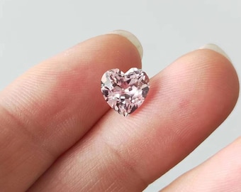 Lab Grown Heart Cut AAA Flawless Pink Sapphire Loose Stone for Jewelry Making, Gemstones Supplies Lab Created, Beautiful Anniversary Gift