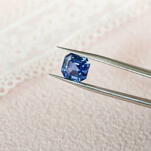 Lab Grown Asscher Cut AAA Flawless Sapphire Loose Stone for Jewelry Making/ Gemstones Supplies Lab Created/ Anniversary Gift