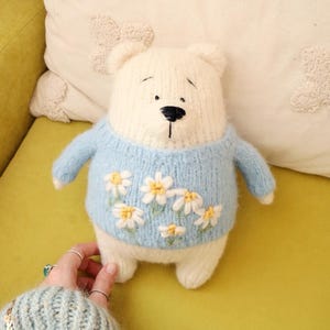 Bear in a jumper Knitting Pattern – PDF Toy Tutorial, Easy Knit Animal Pattern, DIY Teddy Bear, Stuffed Animal Instant Download