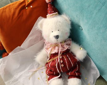 Zirkusbär Strickmuster PDF: Retro gestrickter Teddy Bär