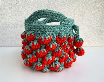 Strawberry Kids Easter basket Crochet eggs holder - Crochet easter decor - Beginner crochet - Basket crochet PDF - Crochet box DIY English
