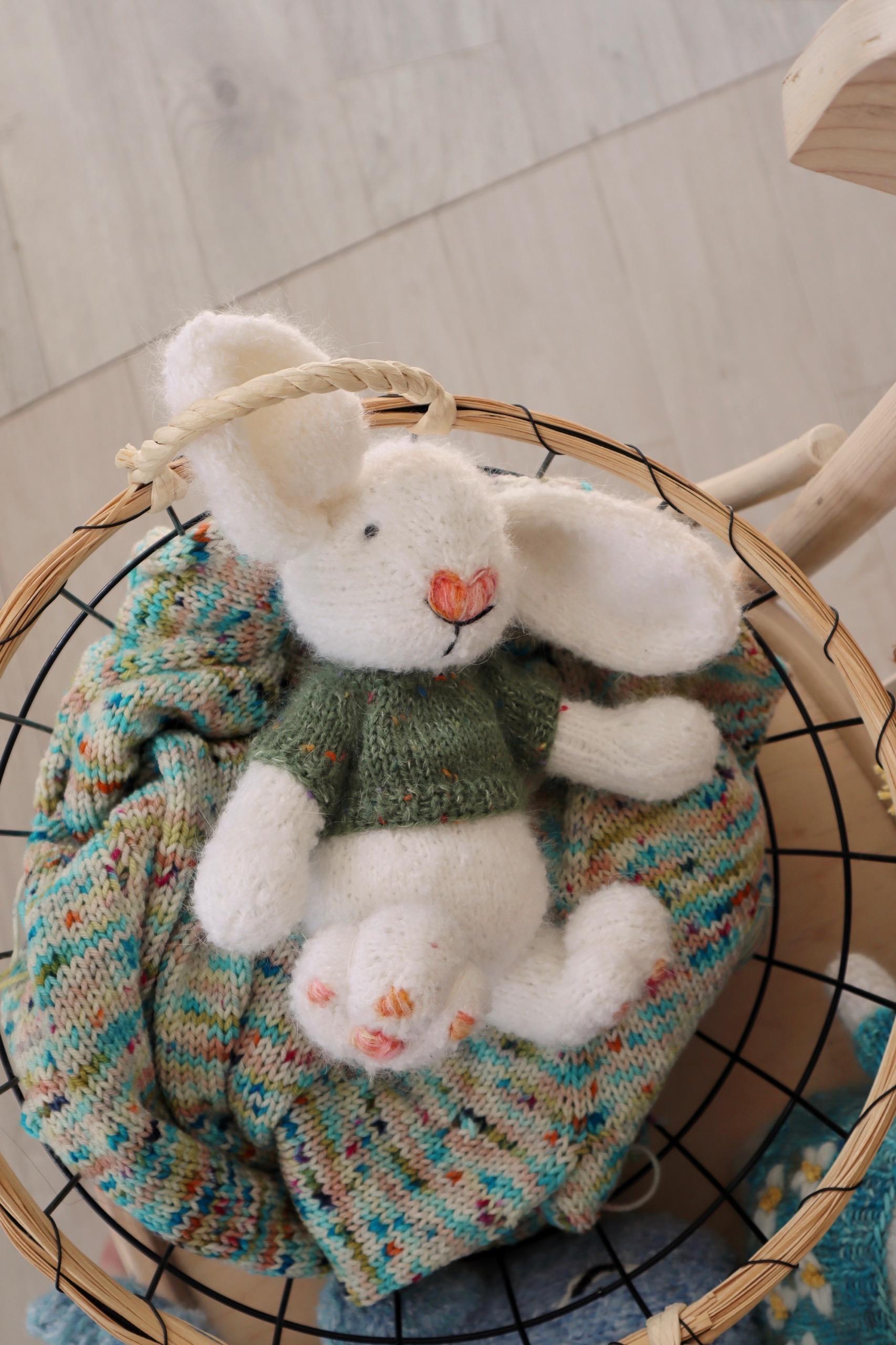 Knitted Bunny Pattern PDF: Plush Rabbit With Sweater & Scarf (digital ...