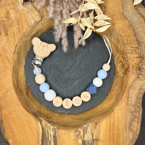Schnullerkette mit Name, personalisierbar