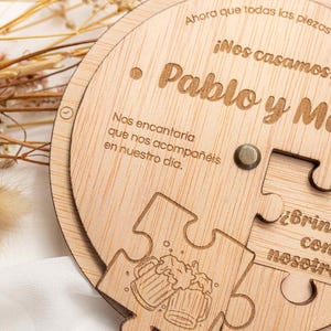 Wooden Rotating Invitation - Puzzle Model - Customizable