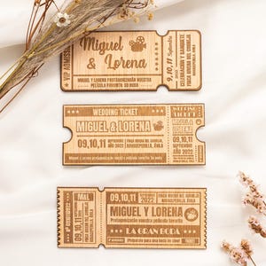 Holzticket-Einladung - Anpassbar