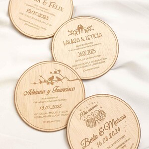 Round Wooden Invitation - Sunset Model - Customizable
