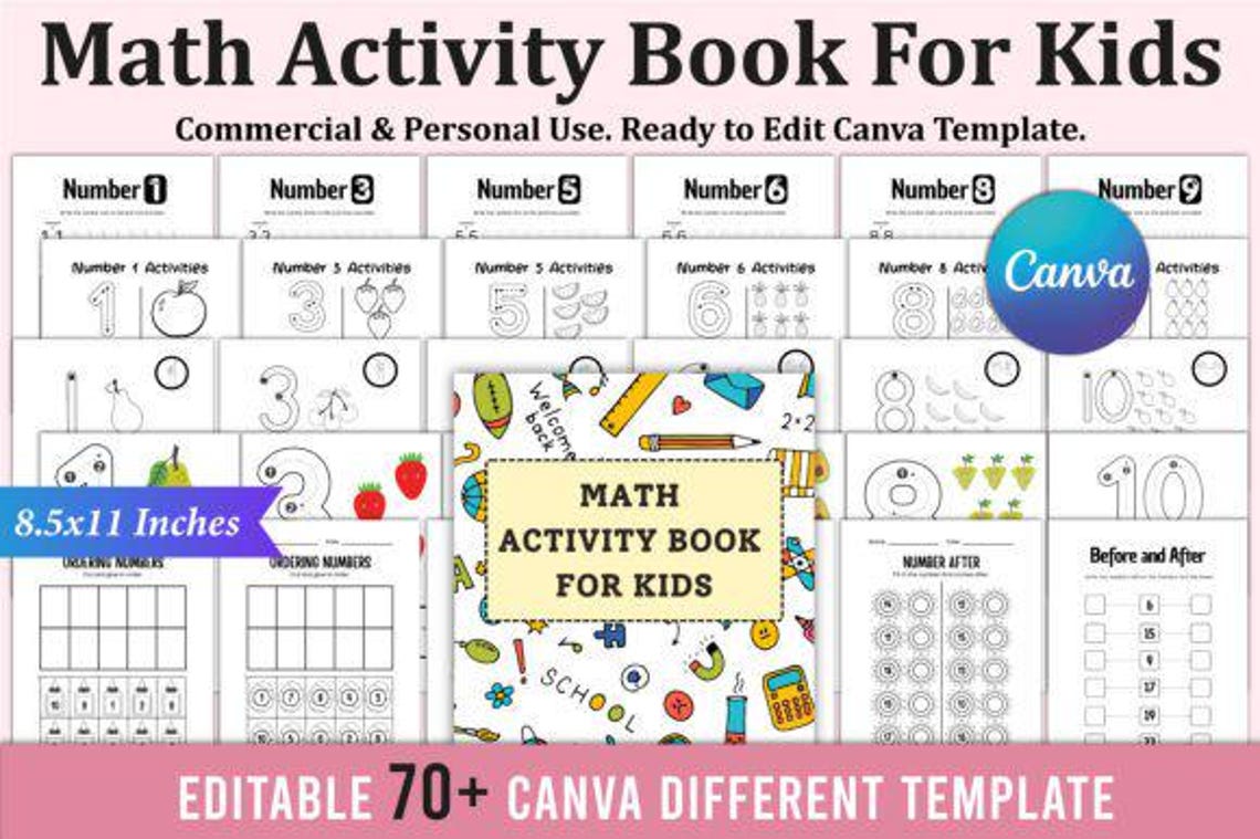 Preschool Learning Bundle | Kids Math Activity Book | Printable ...