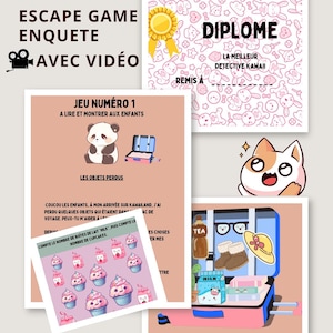 Caccia al tesoro per bambini kawaii. Investigazione. Con una storia fantastica e un video coinvolgente. Sfide ed enigmi.