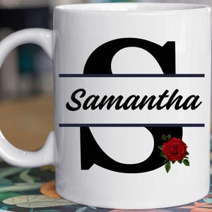 Canecas personalizadas com monograma e seu nome - Canecas de café com letras personalizadas - Presente para o Dia das Mães, aniversários e qualquer ocasião - Canecas personalizadas