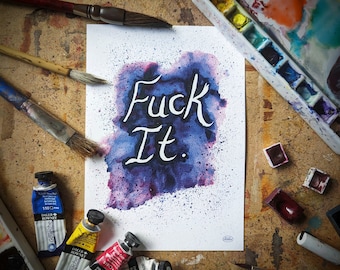 Swear Art Print - Swear Art Office Wall - Arte tonto para la oficina - Arte grosero divertido - Regalo de arte divertido - Regalo grosero - Obras de arte blasfemias
