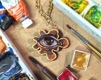 Aangepaste Lover's Eye ketting - Handgeschilderde Lover's Eye - Gepersonaliseerde Lover's Eye - Lover's Eye Hanger - Ongebruikelijk paar cadeau
