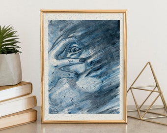 Dark Surreal Print at Home Art -Instant Downloadable Art - Surreal Art Download - Watercolour emotional art - Emotional Art Download