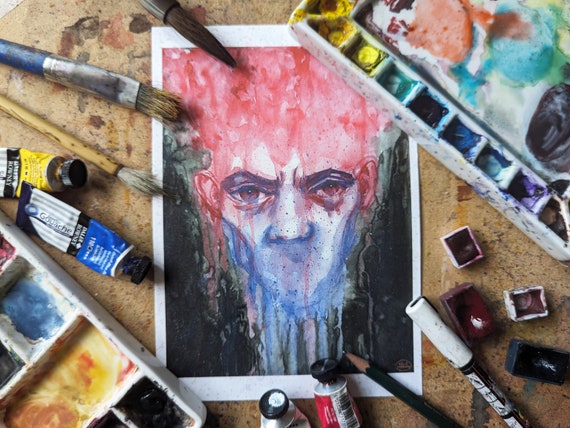 PTSD Recovery Art- Dark surreal Artwork Print - Dark Surreal Watercolour painting - Watercolour emotional art - Emotional artwork