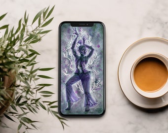 Fantasy Phone Background - Herb Art Phone background - Witchy Phone Wallpaper- Art for cook - Art for herbalist - Plant Art Lockscreen