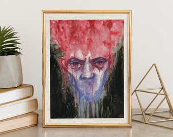 Dark Surreal Watercolour Digital Print- Surreal Art Download - Emotional artwork - Print at home art print - Dark surreal art print