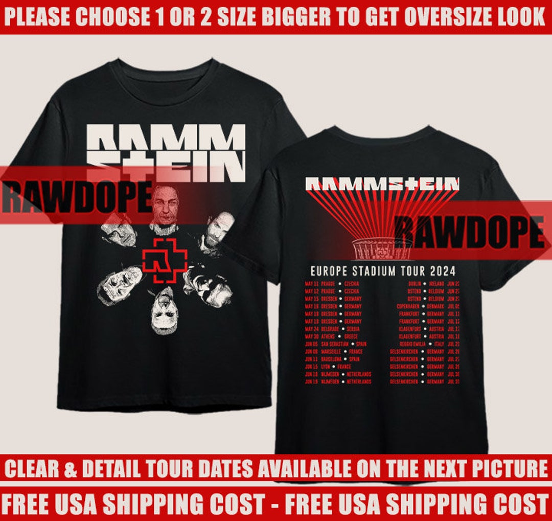 Rammstein Tour 2024 Tshirt Rammstein Europe Stadium Tour 2024 Tshirt Etsy