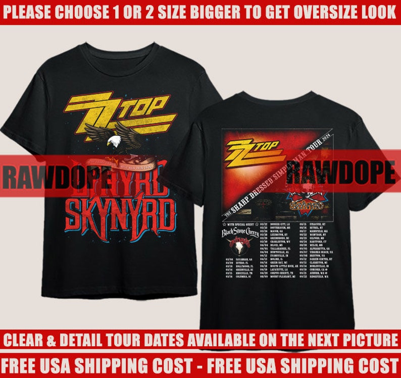 Lynyrd Skynyrd ZZ Top Tour 2025 Tshirt Lynyrd Skynyrd ZZ Top Tshirt