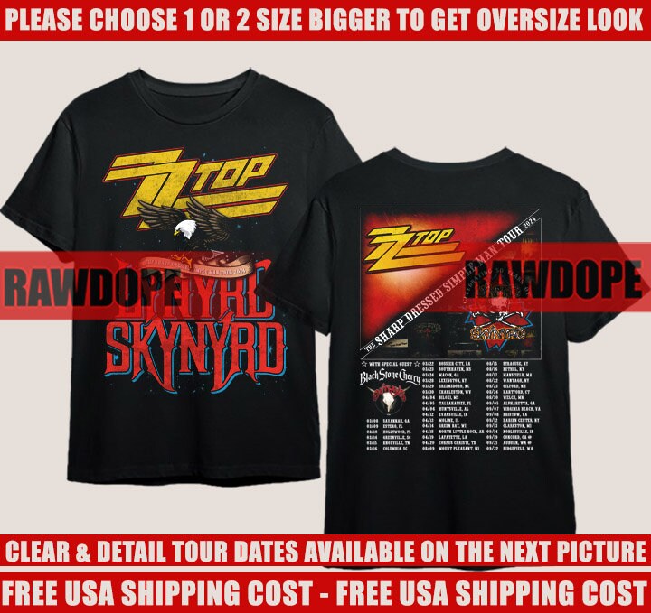 Lynyrd Skynyrd ZZ Top Tour 2024 Tshirt Lynyrd Skynyrd ZZ Top Tshirt