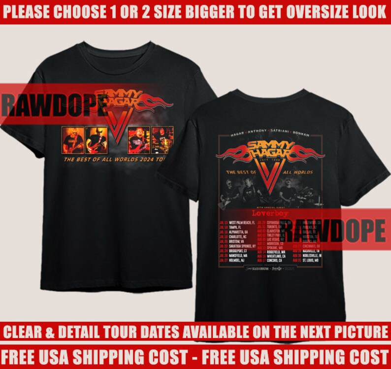 Sammy Hagar the Best of All Worlds 2024 Tour Shirt, Sammy Hagar 2024