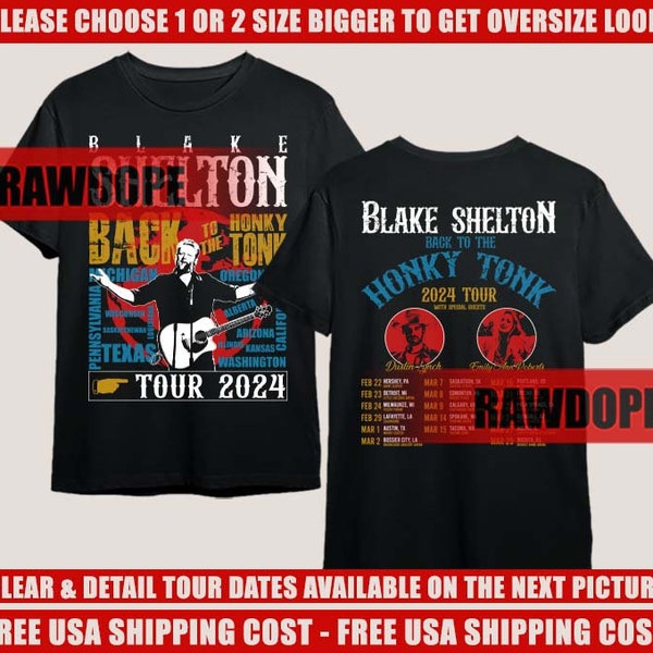 Blake Shelton T-shirt Blake Shelton Back To Honky Tonk 2024 Tour Blake Shelton Tour T-shirt