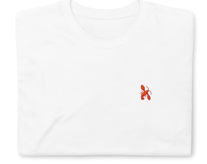 Embroidered white t-shirt – Chic lobster