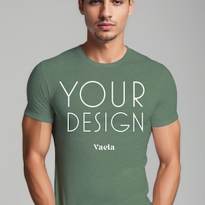 Pine Bella Canvas 3001 Mockup, T-Shirt Mockup, Male T-Shirt Mockup, Model Mockup, Instant Digital Download, Studio Mockup
